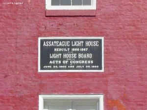 Sign on the lighthouse.