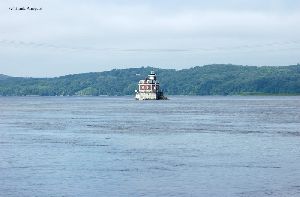 The lighthouse in the middle of the Hudson River.