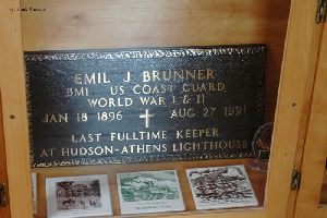 Plaque in honor of Emil J. Brunner, the last keeper.