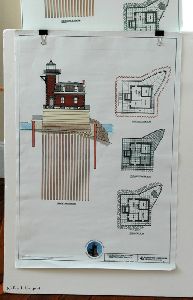 Drawing showing the pilings to hold tower in place.
