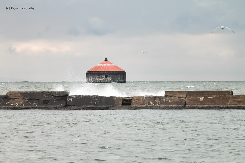 Photo of the Buffalo Intake Crib Lighthouse.