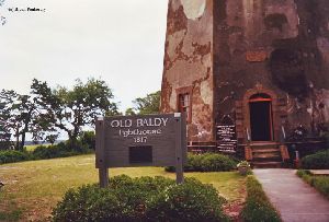 The sign in front of "Old Baldy" lighthouse.