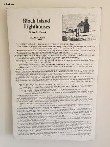 Sign telling the history of the Block Island North Lighthouse.