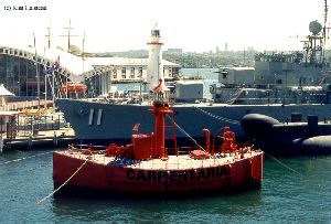 Cape Bowling Green light with the Capentaria in the foreground.