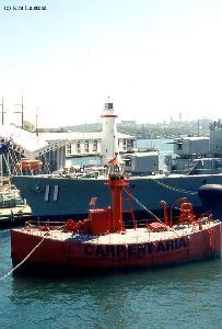 The lighthouse, destroyer and lightship.