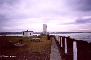 Looking towards the lighthouse and the sound.