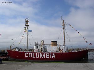 Side shot of the Columbia Lightship.