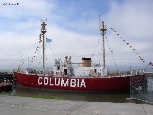 Side shot of the Columbia Lightship.