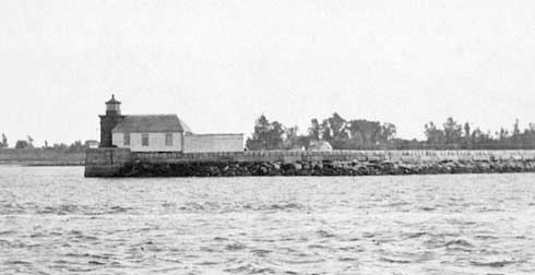 U.S. Coast Guard Archive Photo of the Portland Breakwater Lighthouse showing dwelling