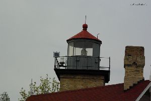 Close up of the lantern room and lens.