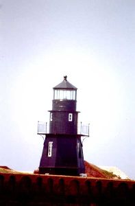 Lighthouse on top wall of the fort.