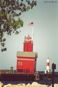 The lighthouse from the park entrance.