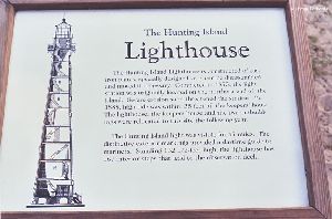 Hunting Island plaque with tower information.