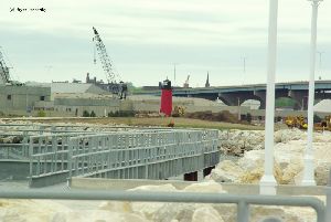 Distance shot of the pierhead lighthouse.