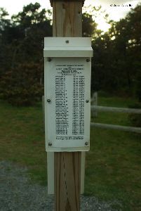 Sign by the tower.