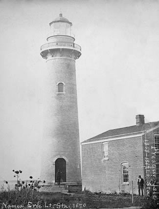Photo of the 1858 Erie Land Lighthouse courtesy the National Archives