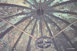 The inside of the dome of the lighthouse.