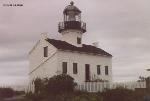 Close up of the lighthouse and fence surrounding it.