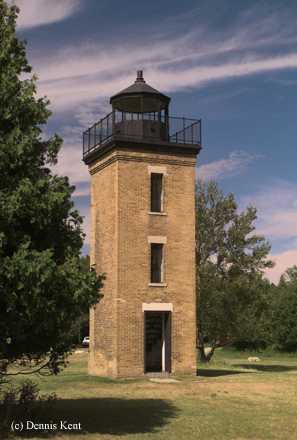 Photo of the Peninsula Point Lighthouse.