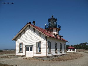 The Point Cabrillo Lighthouse as viewed from the back.