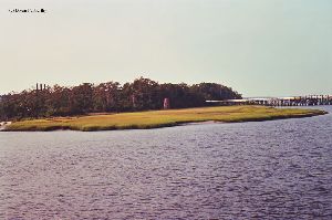 Lighthouse in distance.