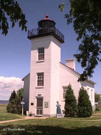 Photo of the Sand Point Lighthouse.