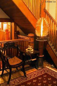 The original 4th order Fresnel lens is on display in a small room on the way 
to the tower.