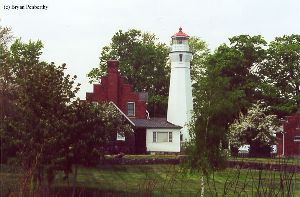 Beautiful shot of the lighthouse and quarters.