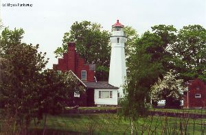 Shot of the lighthouse and quarters from the rear.