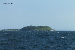 Seguin Island Lighthouse from the mouth of the Kennebec River.