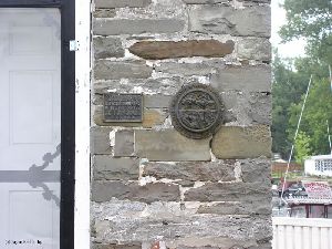 Plaques on the wall.
