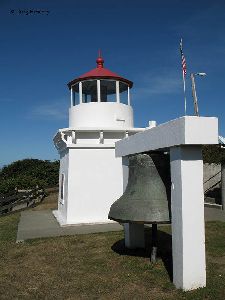 The Trinidad Head Memorial Lighthouse and the fog bell.