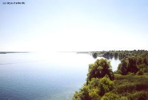 Looking down the river from the top of the lighthouse.