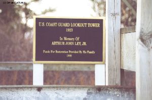 USCG lookout tower plaque.